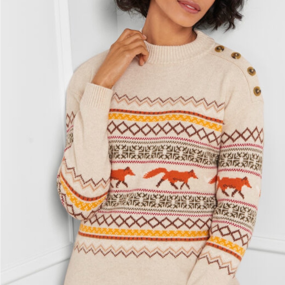 Talbots Fair Isle Fox Sweater
